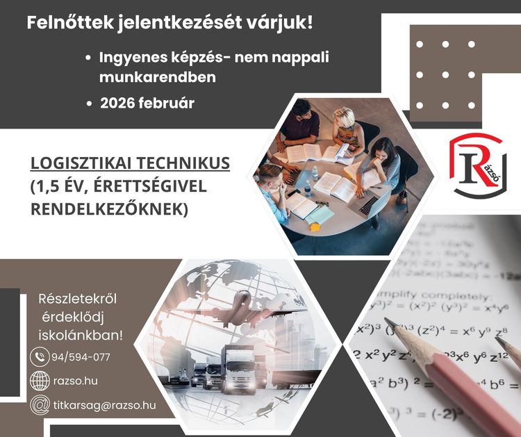 Jelentkezzen LOGISZTIKAI TECHNIKUS képzésünkre!