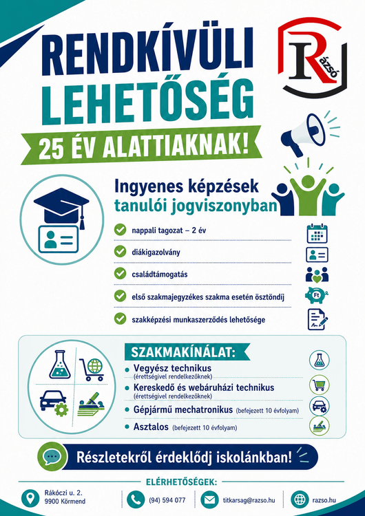Szeptemberi képzési kínálat 25 év alattiaknak